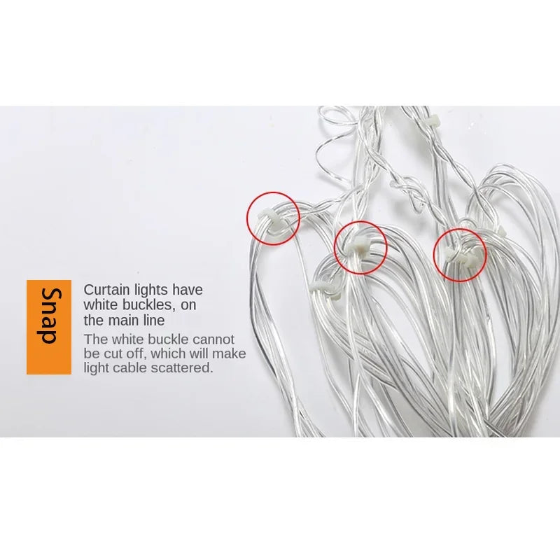 Girlanda z płatkami śniegu na okno 6-10m